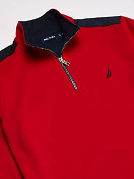 Nautica Men's 1/4 Zip Pieced Fleece Sweatshirt : Amazon.com.br: Moda